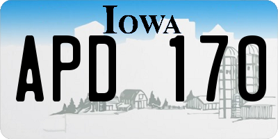 IA license plate APD170