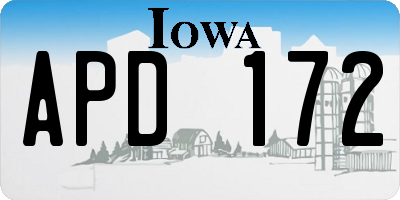 IA license plate APD172