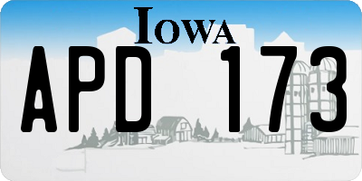 IA license plate APD173