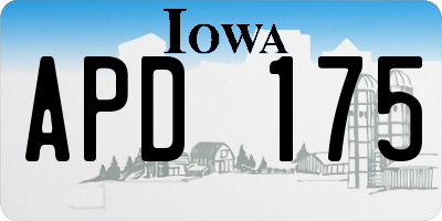 IA license plate APD175