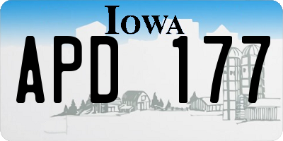 IA license plate APD177