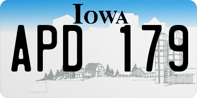 IA license plate APD179