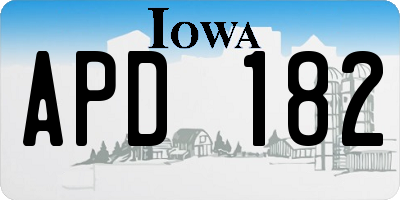 IA license plate APD182
