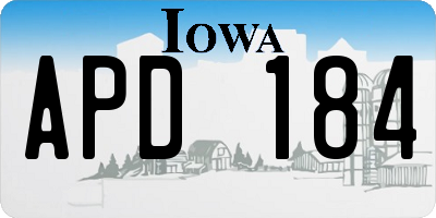 IA license plate APD184