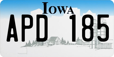 IA license plate APD185