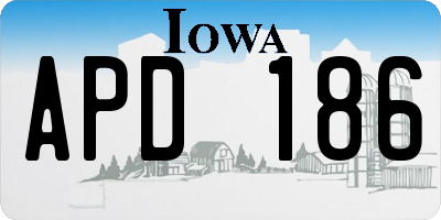 IA license plate APD186