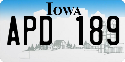 IA license plate APD189