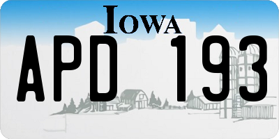 IA license plate APD193