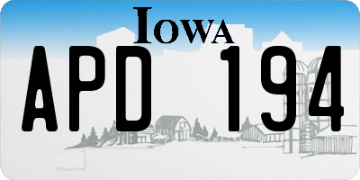 IA license plate APD194