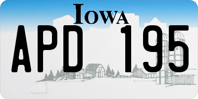 IA license plate APD195