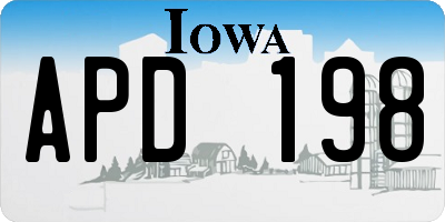 IA license plate APD198