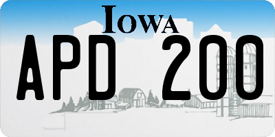 IA license plate APD200