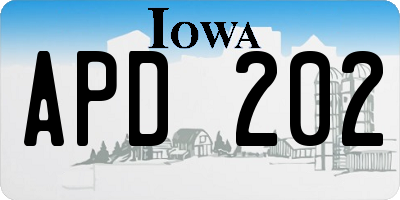 IA license plate APD202