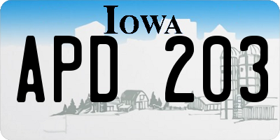 IA license plate APD203