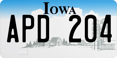 IA license plate APD204