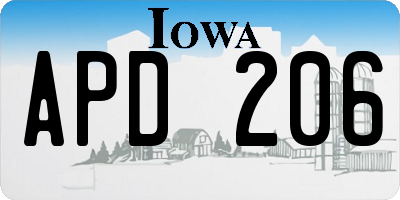 IA license plate APD206