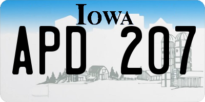 IA license plate APD207