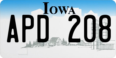 IA license plate APD208