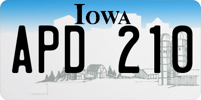 IA license plate APD210