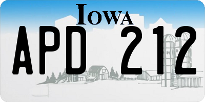 IA license plate APD212
