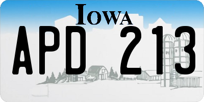 IA license plate APD213