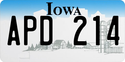 IA license plate APD214