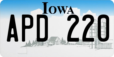 IA license plate APD220