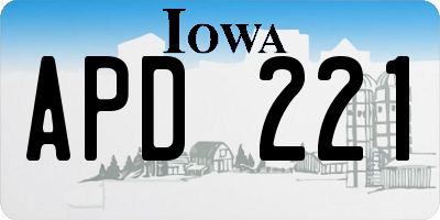 IA license plate APD221