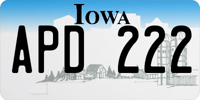 IA license plate APD222