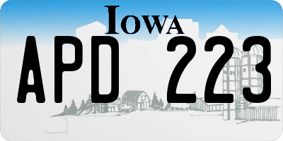 IA license plate APD223