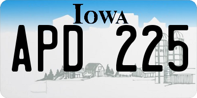 IA license plate APD225