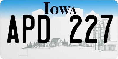 IA license plate APD227