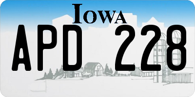 IA license plate APD228