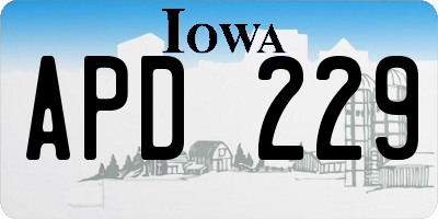 IA license plate APD229
