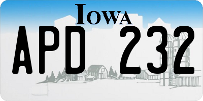 IA license plate APD232