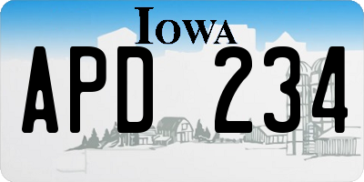 IA license plate APD234