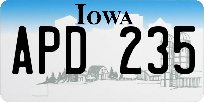 IA license plate APD235