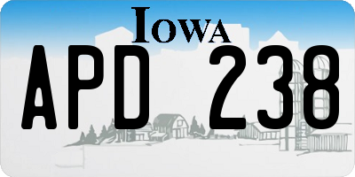 IA license plate APD238