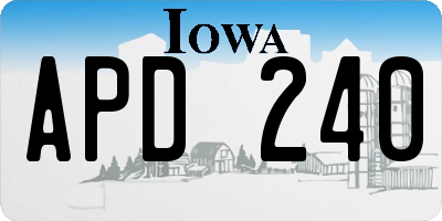 IA license plate APD240
