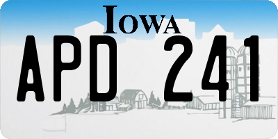 IA license plate APD241