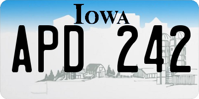 IA license plate APD242