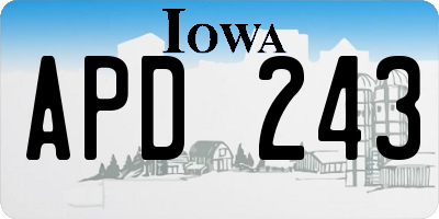 IA license plate APD243