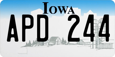 IA license plate APD244