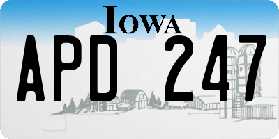 IA license plate APD247