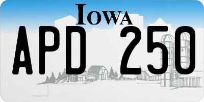 IA license plate APD250
