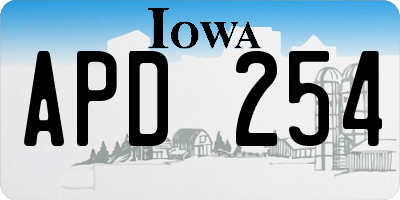IA license plate APD254