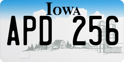 IA license plate APD256