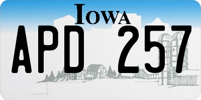 IA license plate APD257