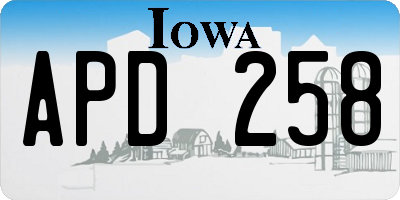 IA license plate APD258