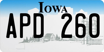 IA license plate APD260